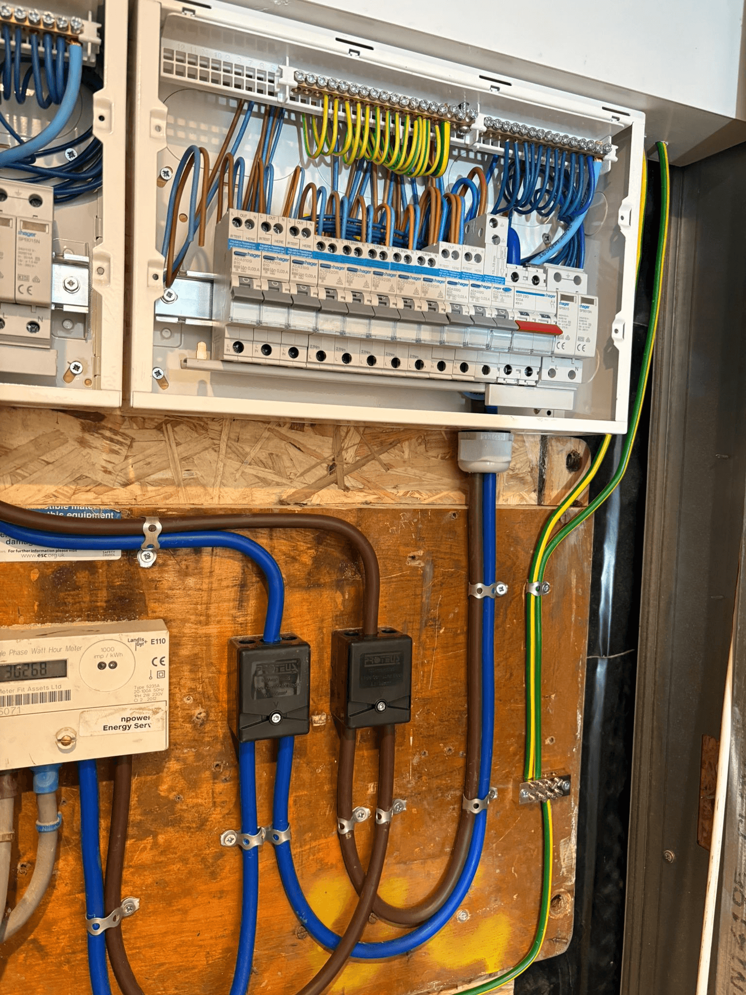 New consumer unit and wiring installation